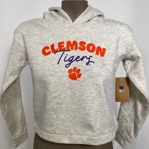 Clemson Tigers NCAA Heather Gray Pullover Hoodie Juniors LARGE NWT